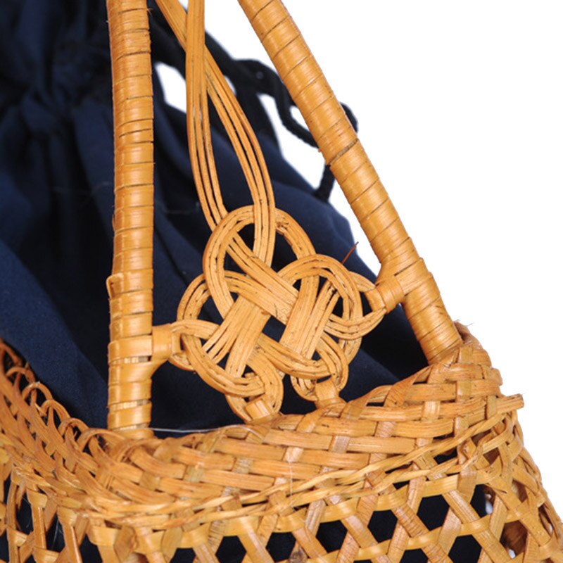 Frauen Bambus Taschen Böhmischen Weiblichen Sommer Strand Handtasche Dame Vintage Rattan Gestrickte Tasche Hohl Handarbeit Gewebt Korb Tote