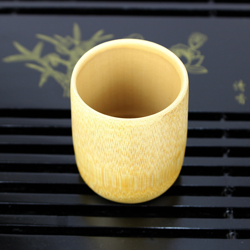 Pure Natural Green Handmade Bamboo Tea Cups Water Cup Bamboo Round Tea Cups Isolated Small Juice Coffee Milk Cup