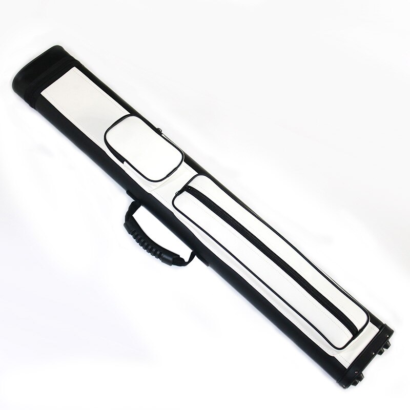 Black and White Color Cue Case, Sport 2B4S Leather Pool Billiard Cue Case