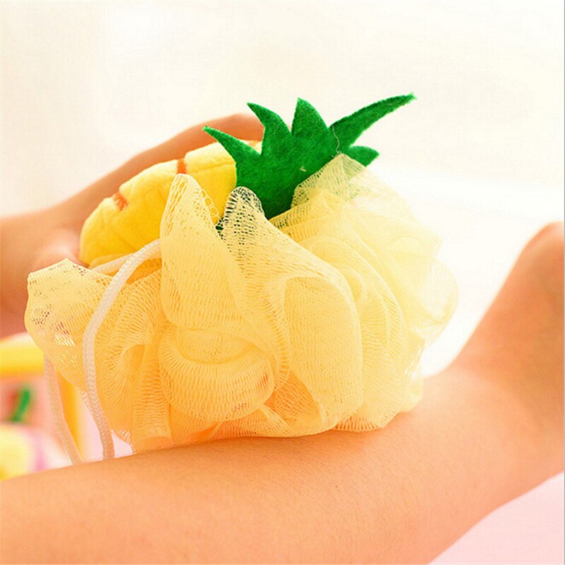 1pc fruktform badbollsscrubber dusch spa svamp kroppsrengöring skrubbbad underkroppsrengöring skrubb slumpmässiga färger