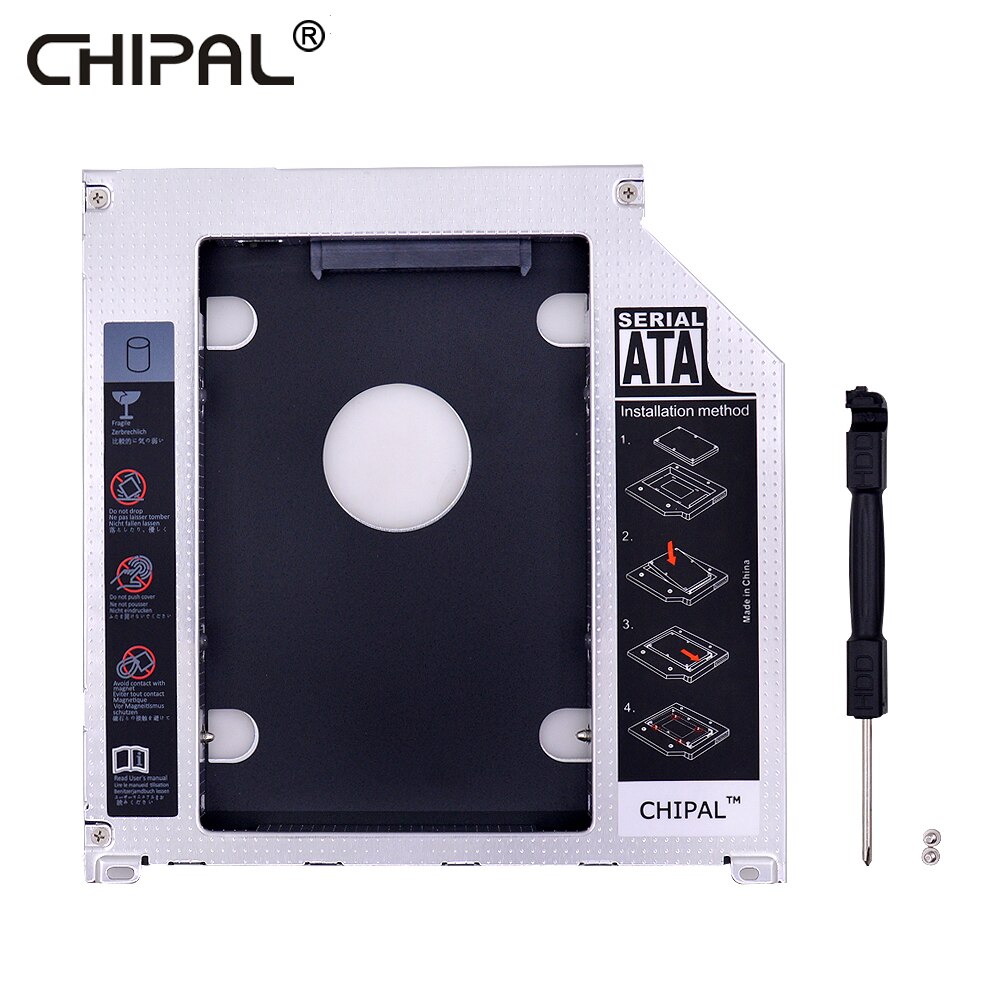 CHIPAL Aluminum 9.5mm 2nd HDD Caddy SATA 3.0 2.5 SSD HDD Enclosure Case For Apple Macbook Pro Air 13&quot; 15&quot; 17&quot; DVD/CD-ROM Optibay