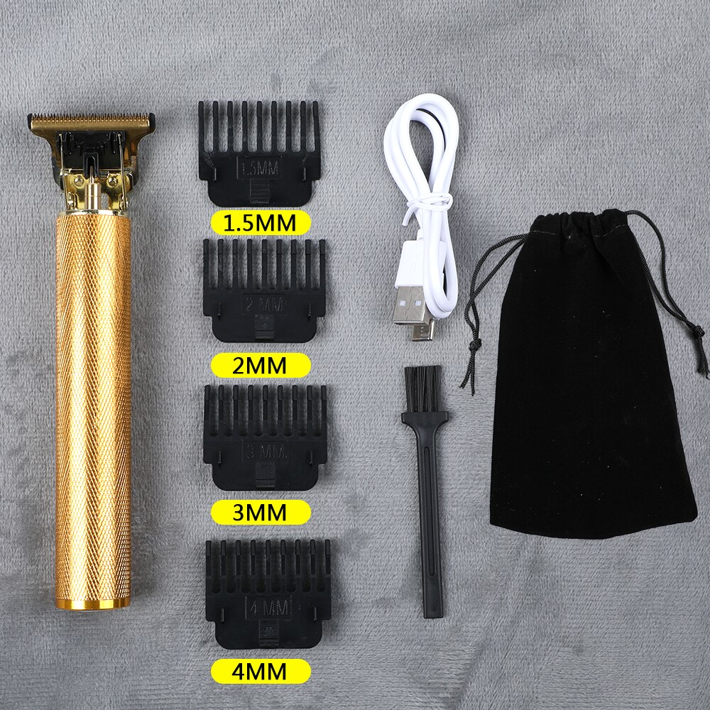 Akku-haarschneidemaschine Professionelle Trimmer für männer Rasierer Bart 0mm Haar Schneiden Maschine USB Barbier Einkaufen: Gold Nein Kasten