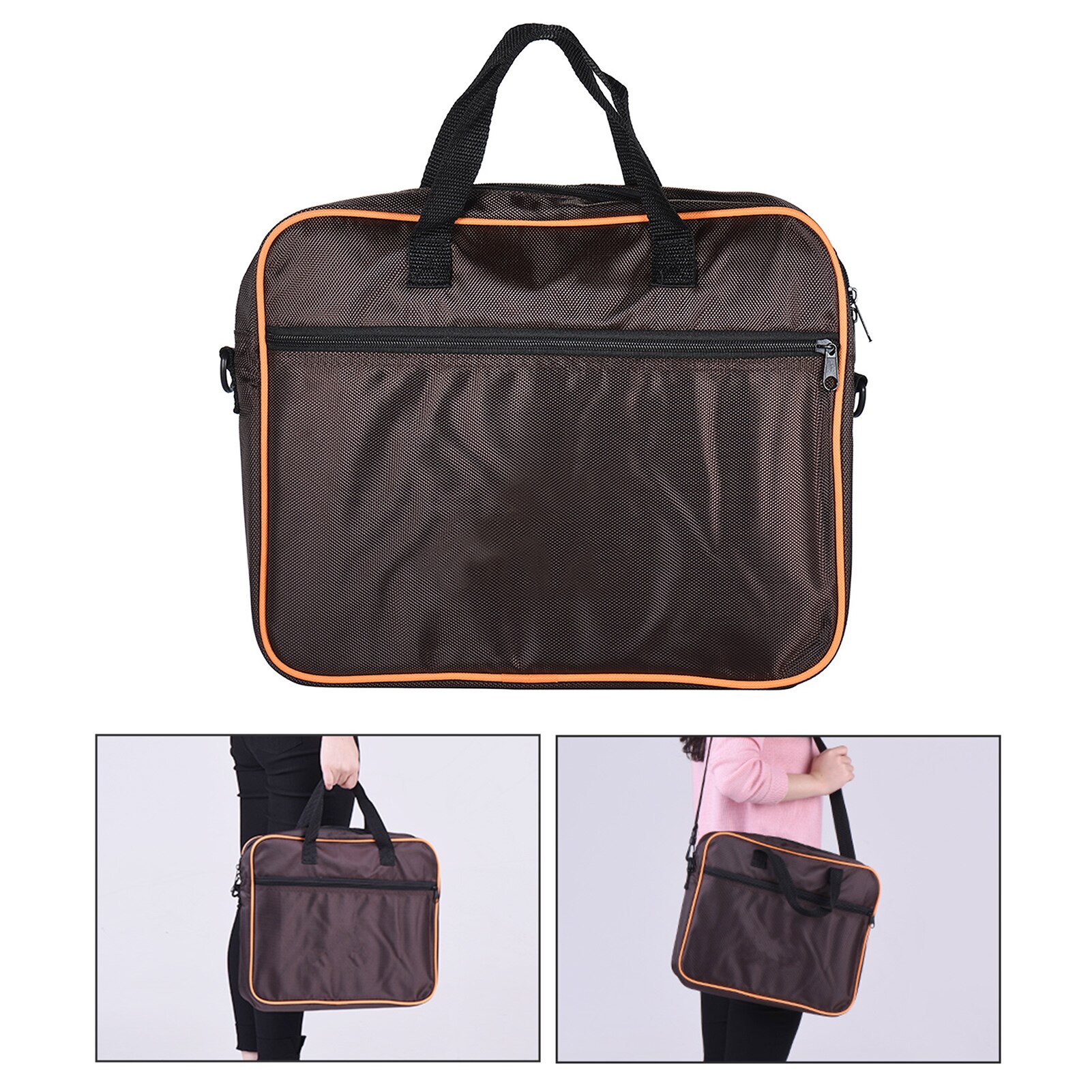 ammoon Compact Travel Flat Box Drum Carry Bag Handbag Flat Hand Drum Case with Shoulder Strap