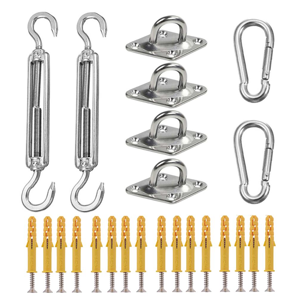 Sun Shelter Sunshade Protection Outdoor Canopy Garden Patio Pool Shade Sail Awning Camping UV Block Waterproof Sun Shade Sail: 24PCS Accessories