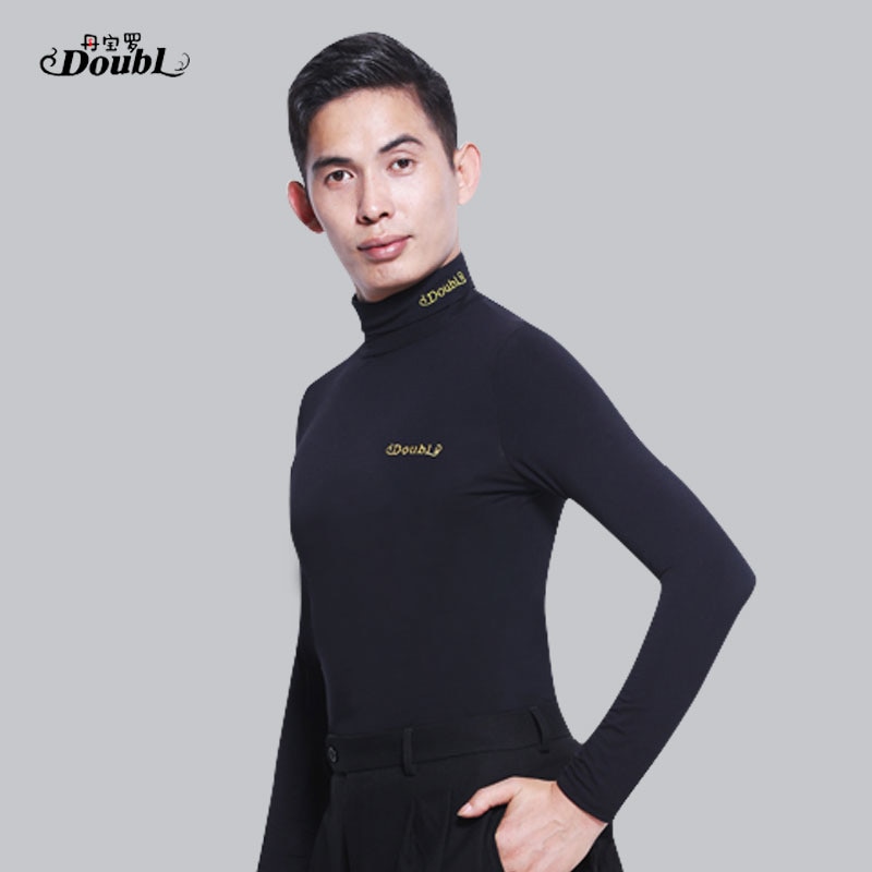 DOUBL Long Sleeve National Sandard Dance Dress Adult Jacket Ballroom Male Latin Dance Training Clothes Samba Costume men
