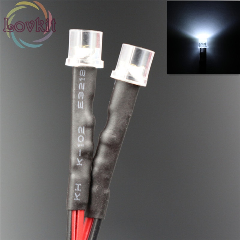 20 X 5mm 12v Pre-Wired flat top White LED Ultra Bright Lights Bulbs Lamp Light Emitting Diodes For Car DIY