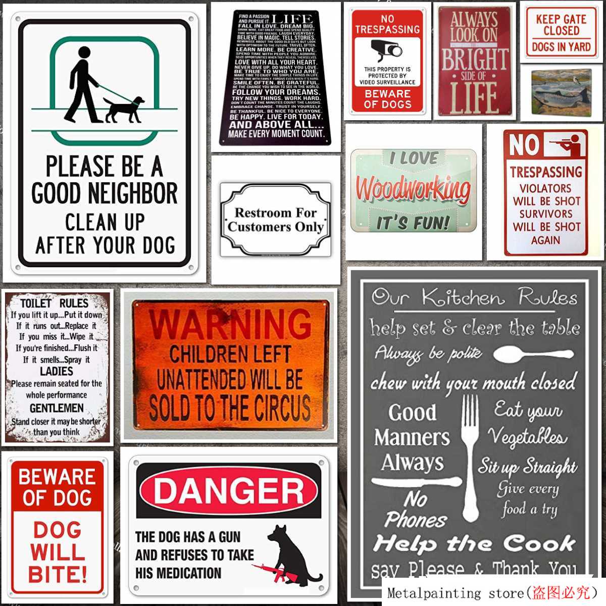 Metal Tin Sign Please Be A Good Neighbor, Please Clean Up After Your Dog Sign, No Dog Poop Sign, Outdoor Rust Free Wall Decor