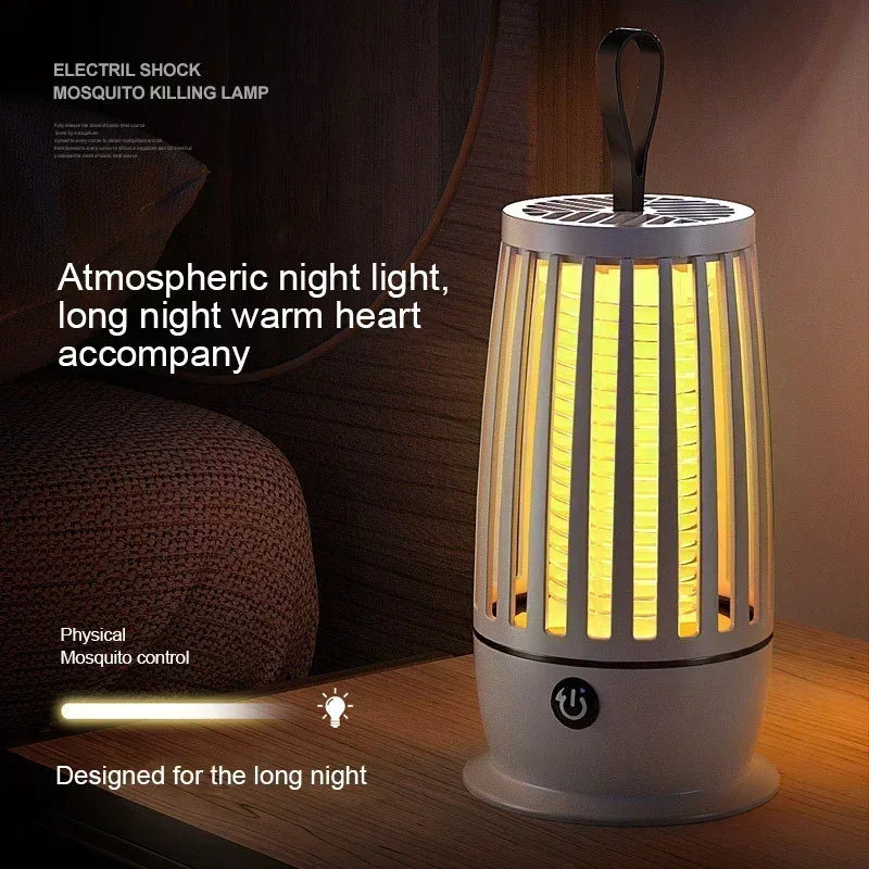 Bärbar mygglampa usb-laddningsbar elektrisk flugfälla insektsavvisande utomhus ljudlös mygglampa