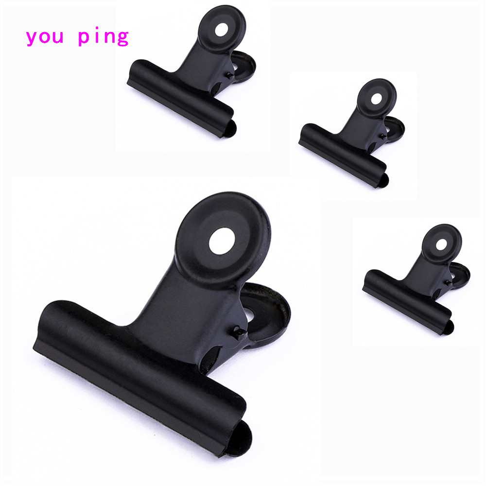 50mm 38mm 31mm 22mm Black Round Metal Clamp Paper Bookmark Clips Binder Clip Student School Office Supplies