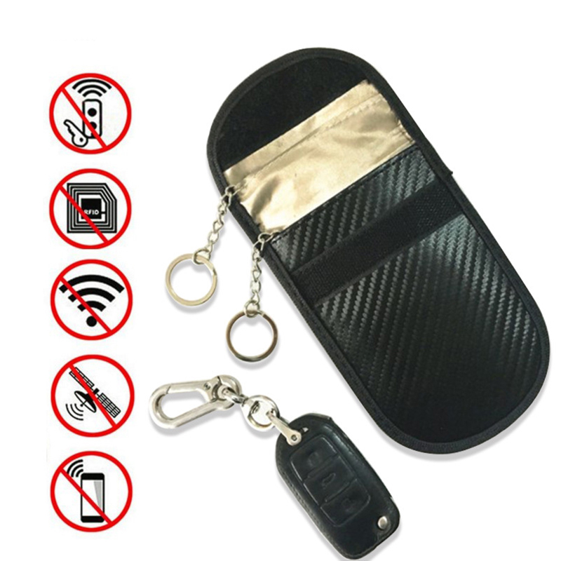 Chaves remotas rfid sacos de blindagem eletromagnética faraday entrada keyless chave do carro bolsa caso fob sinal bloqueador protetor bag1030