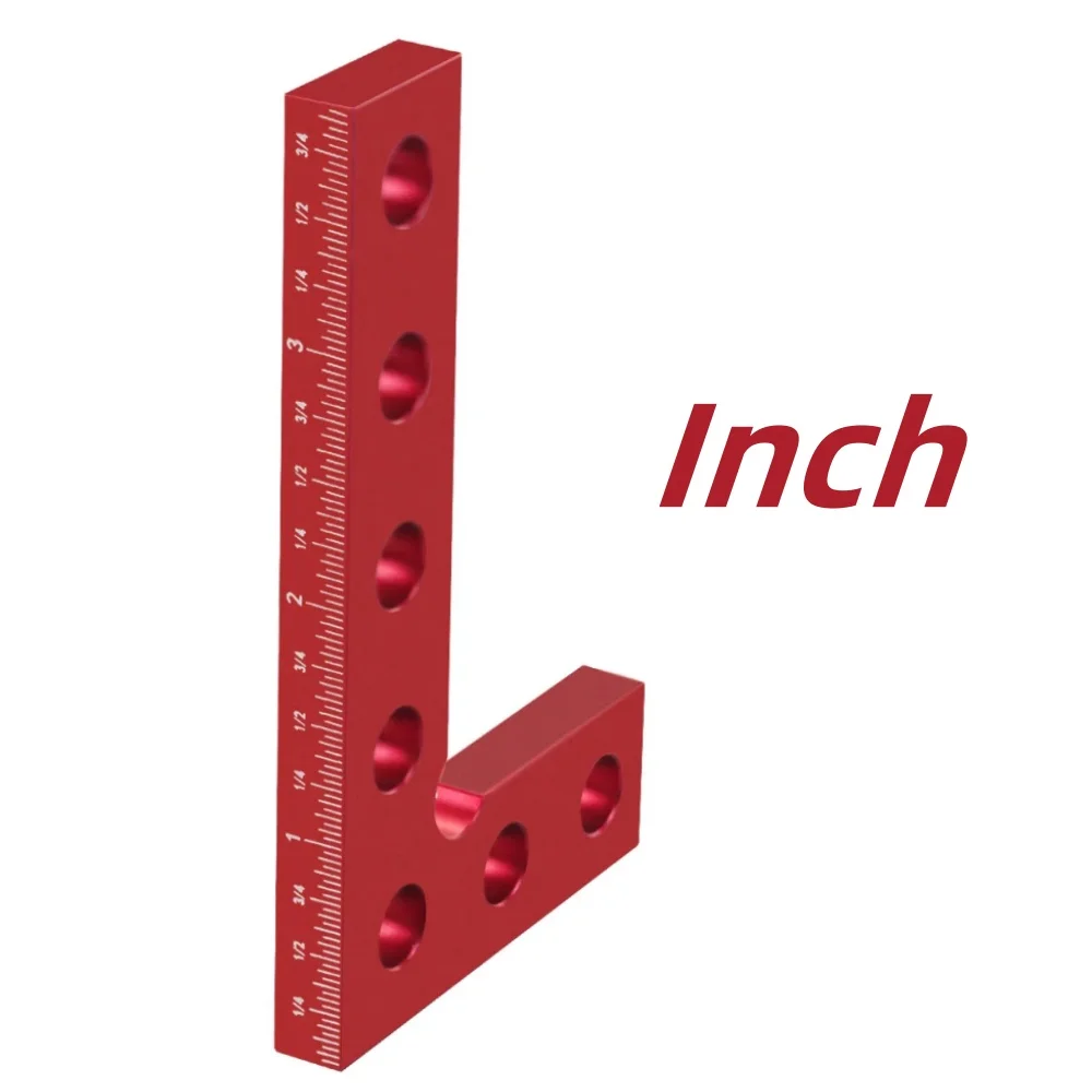 Herramienta de marcado de borde cuadrado de precisión de 90 grados para carpintería, calibre cuadrado de marcado de bolsillo de carpintería de aluminio, regla de ángulo recto: Beige