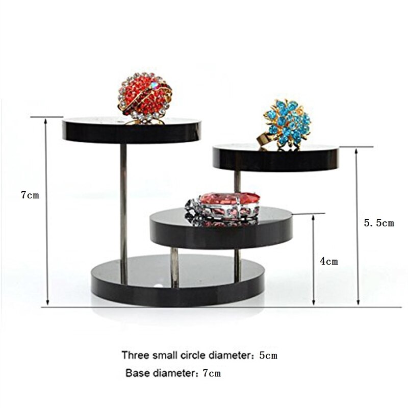 Acryl Sieraden Display Stand - Drie Ronde Draaibare Plateau's voor Ringen, Oorbellen, Kettingen