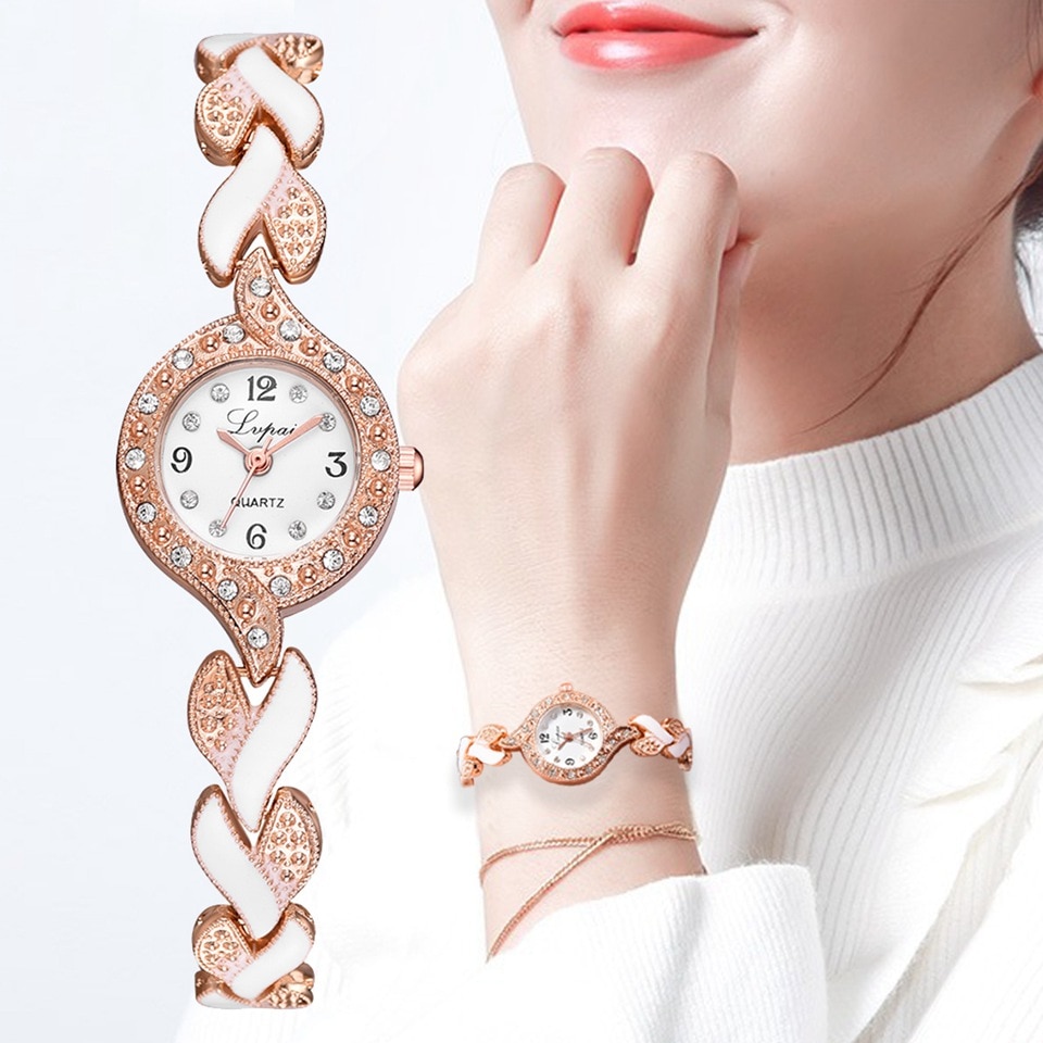 Lvpai brand armbåndsure kvinder luksus krystal kjole armbåndsure ur kvinders afslappede kvartsur reloj mujer