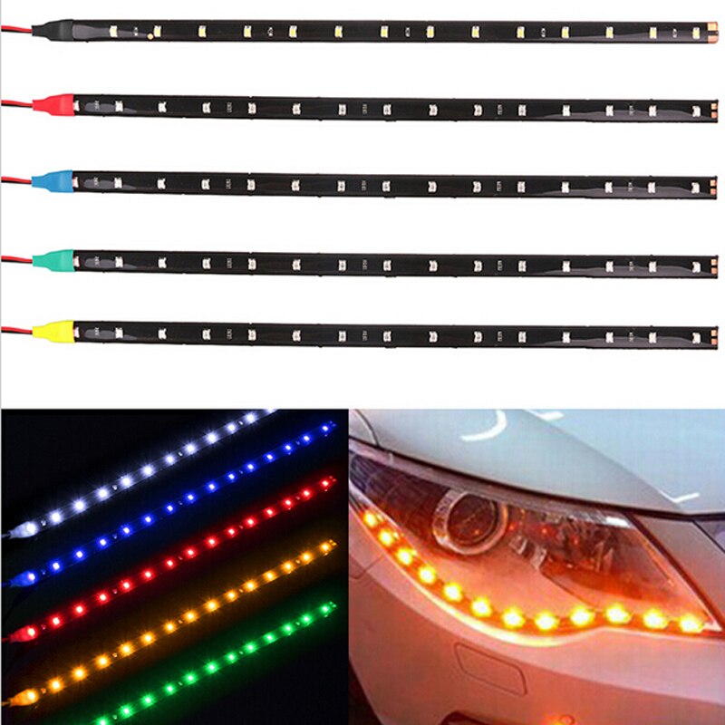 30Cm Flexibele Light Strip 3528 15SMD Waterdichte Led Auto Strip Licht Decoratieve Auto Dagrijverlichting Styling Licht