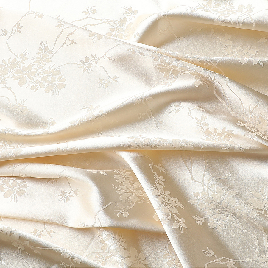 Kinesisk qipao-stoff jacquard silke sateng acetat imitert silke klær skjørt sateng kinesisk stil stoff: Kamel