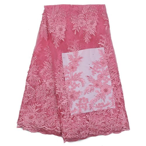 Afrikansk blondestof ,fransk tyl blondestoffer,broderi 3d blomster snørebånd til nigeriansk brudekjole  ks2291b: 2291b- 5