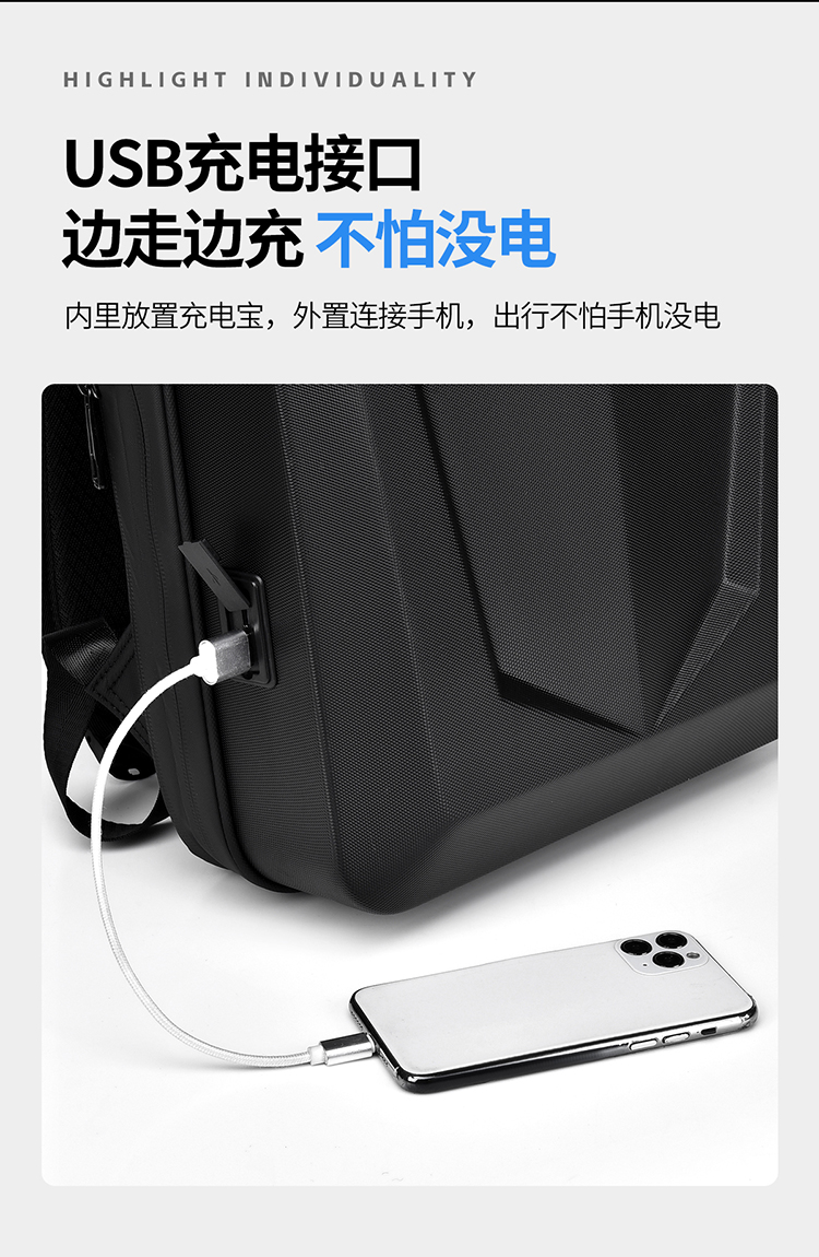 Sac à dos pour ordinateur portable 17 pouces pour hommes, étanche, extensible, coque rigide, antivol, Tsa, chargement USB, bureau, voyage, affaires, sac à bandoulière