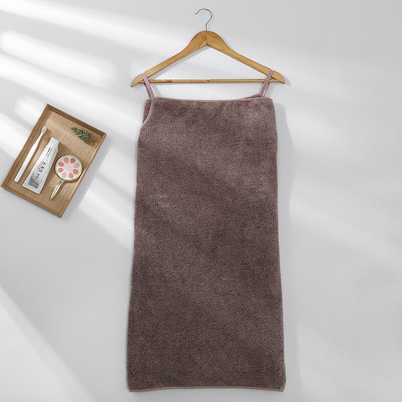 Solid Color Coral Fleece Wearable Microfiber Bathrobe Warm Woman Shower Soft Breathable Bath Towel for Adults