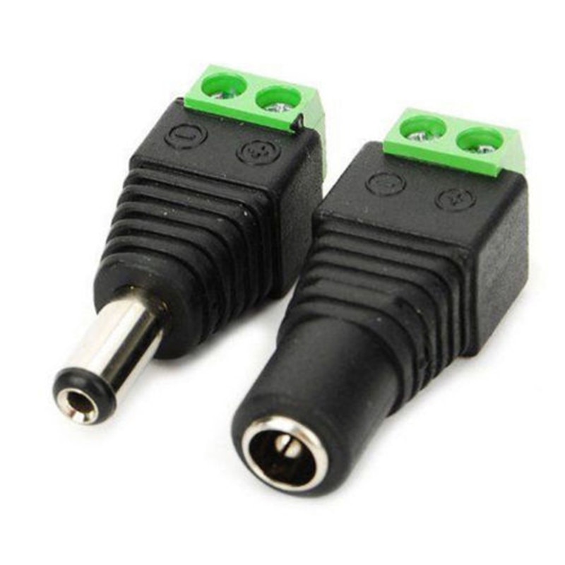 1 pcs Vrouwelijke Mannelijke DC Power Cable Connector 5.5mm X 2.1mm Jack Plug Aansluiting Voor 5050 5630 3528 enkele Kleur LED Strip CCTV Camera