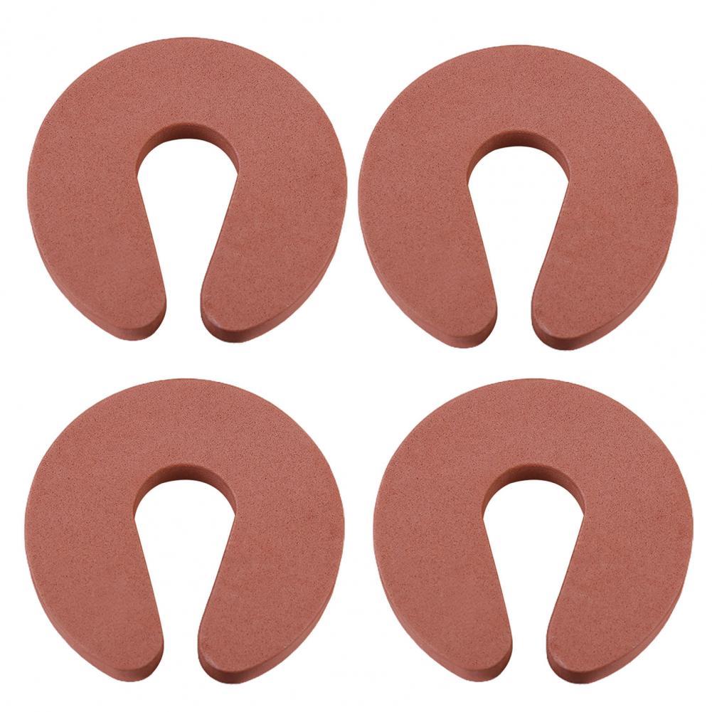 4Pcs Household Door Buffer High Elasticity Door Stopper Home Improvement C Shape Doorstop for Protecting Children Safe Stopper: Coffee