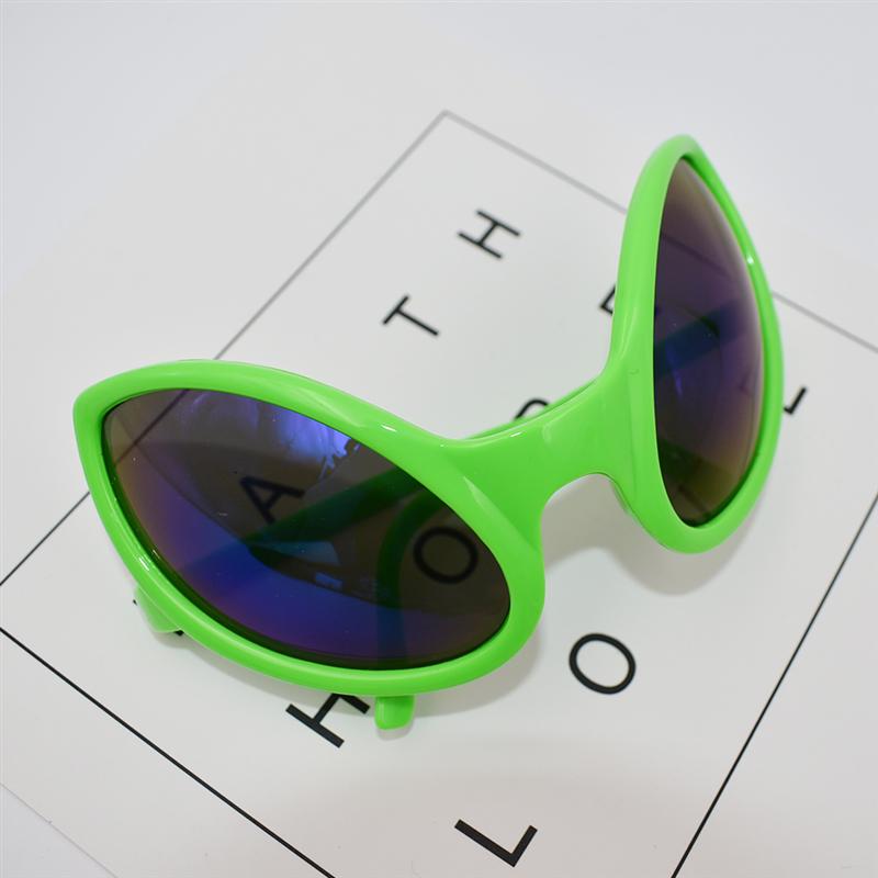 2 Pcs Fun ET Shaped Glasses Dance Party Spectacles Makeup Sunglasses Alien Costume Accessory for Masquerade Show (Green)
