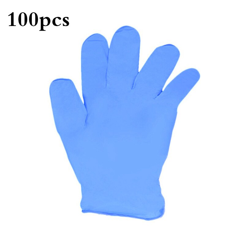 Fast Ship! 100Pcs Nitrile Gloves Black and Blue Disposable Gloves for Household Cleaning / Rubber/ Universal Garden Gloves bj: blue 100pcs / S