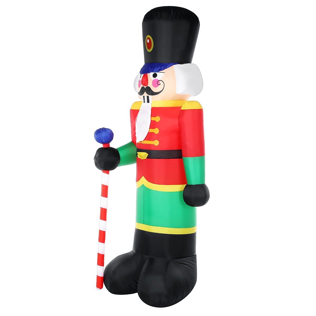 240cm Large Inflatable Nutcracker Soldier Night Light Figurine Giant Santa Claus Outdoor Garden Toys Christmas Party Decorations