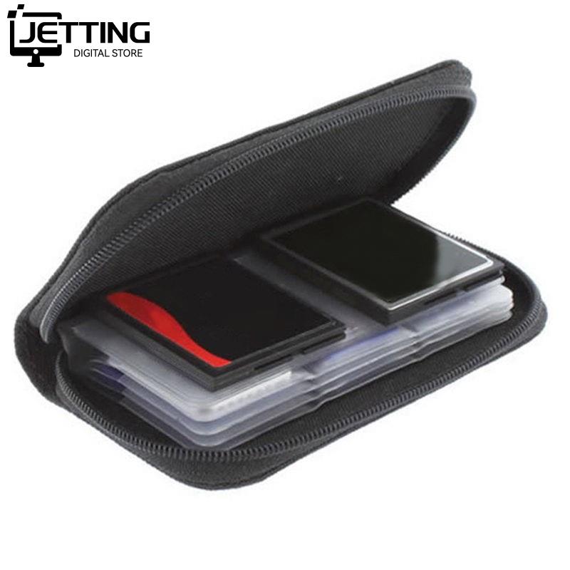 1 PC Schwarz 22 SDHC MMC CF Mikro SD Speicher Karte Lagerung Durchführung Mäppchen fallen Schutz Halfter Brieftasche
