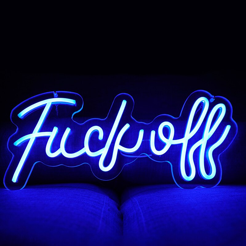 Led fuck off bogstav neonskilt lys super fede ord sjov neon lampe vægophæng akryl natlys bar kontor fest