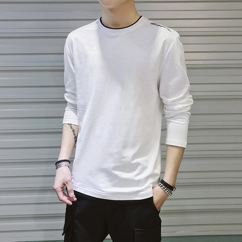 T-shirt manches longues col rond pour homme, Streetwear, décontracté et surdimensionné, en coton, à la , 3XL