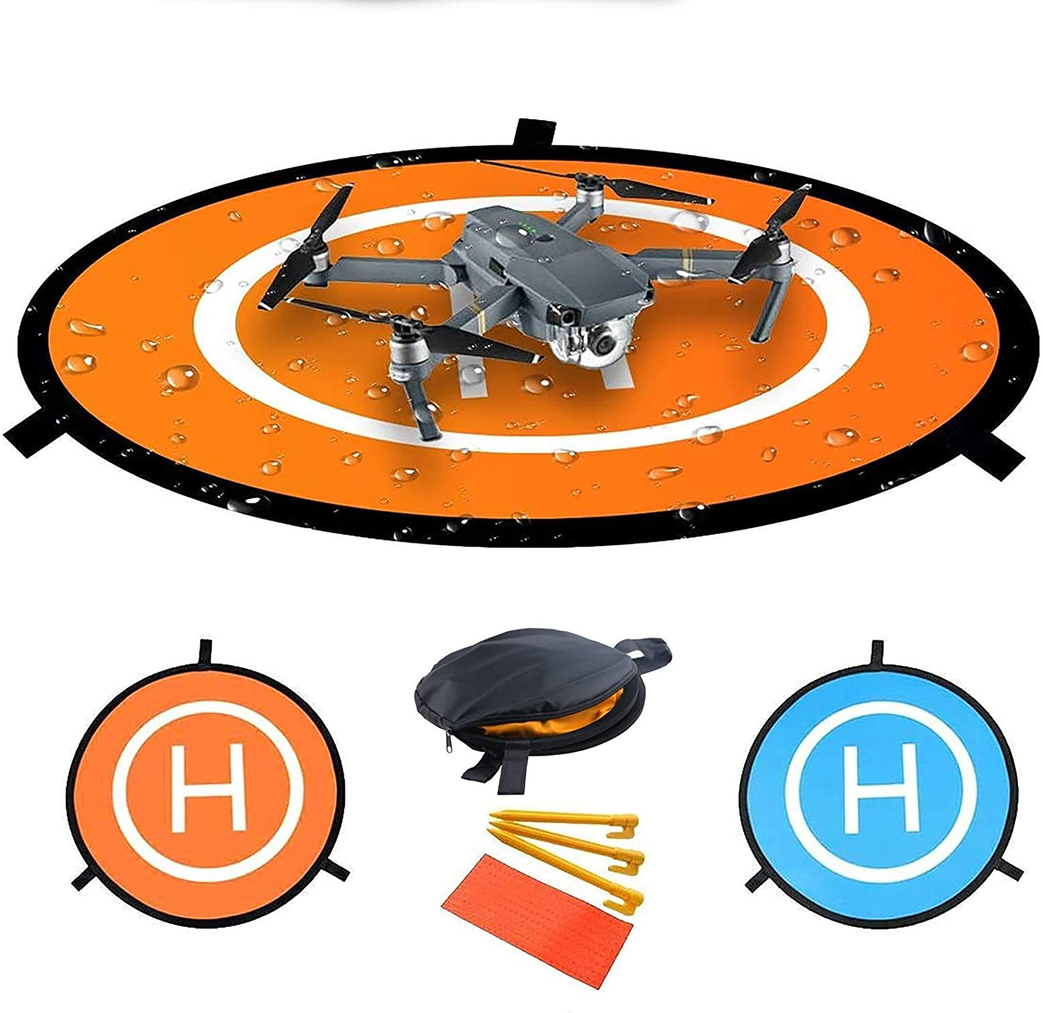 Tapis d'atterrissage pliable pour importateur DJI Mini 4 Pro, 75 cm, 55 cm, 90 cm, 110cm, FIMI X8 MINI V2, Mini 3 Pro, accessoires de importateur: Orange