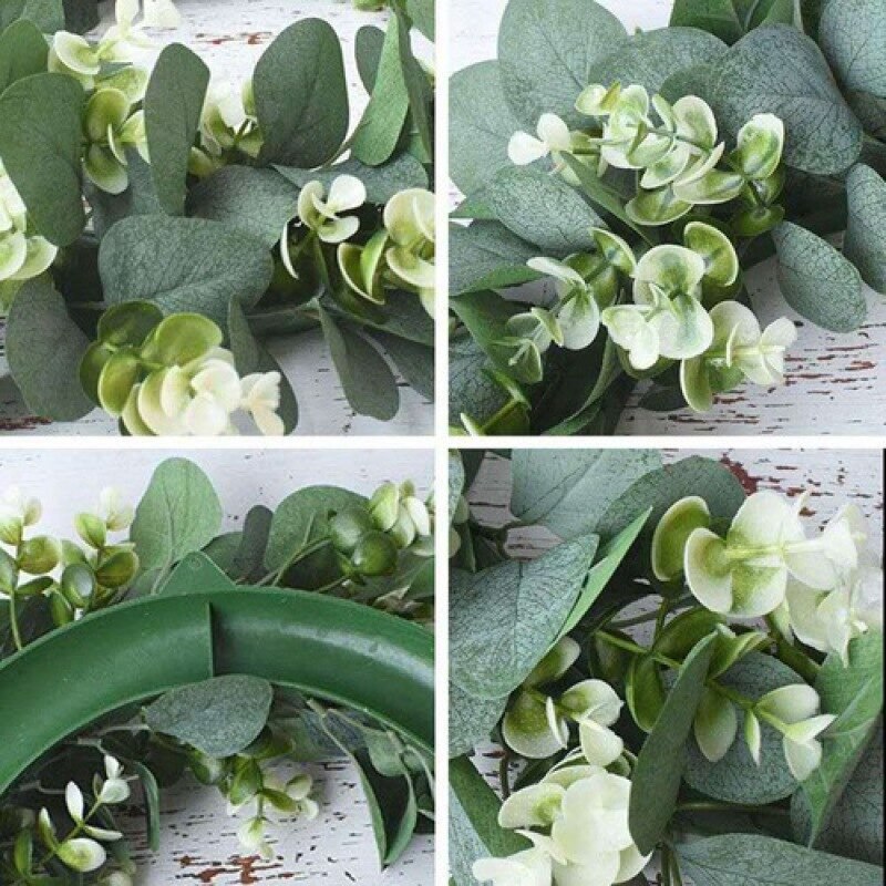 Konstgjord blomma eukalyptus krans utomhusdekoration ytterdörr vägg fönster dekoration simulering firande krans