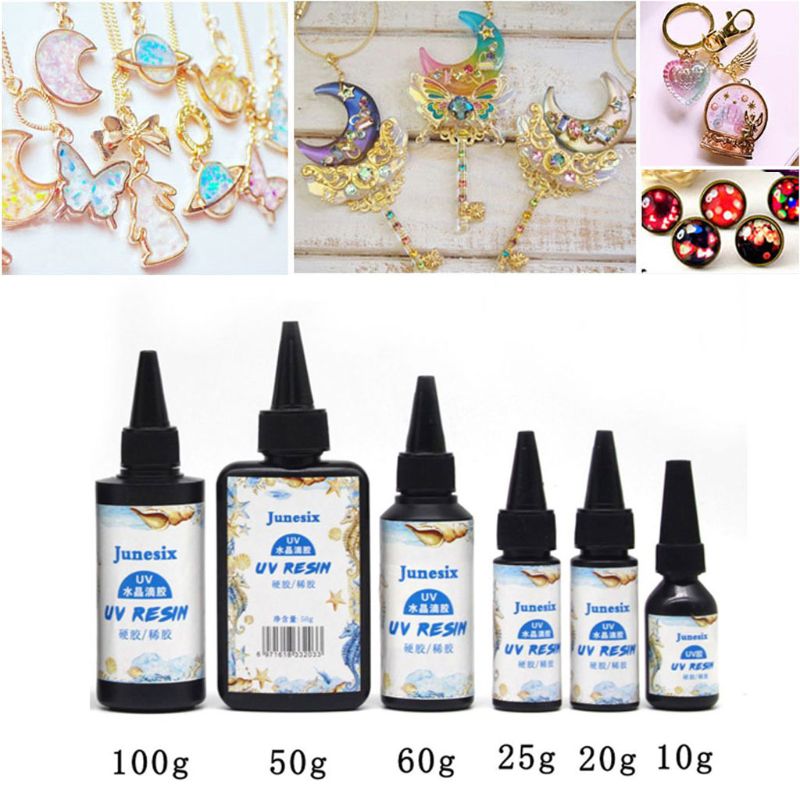 Hard UV Resin Glue Crystal Clear Ultraviolet Curing Epoxy Resin UV Glues Solar Cure Sunlight Activated DIY Jewelry Making Tools