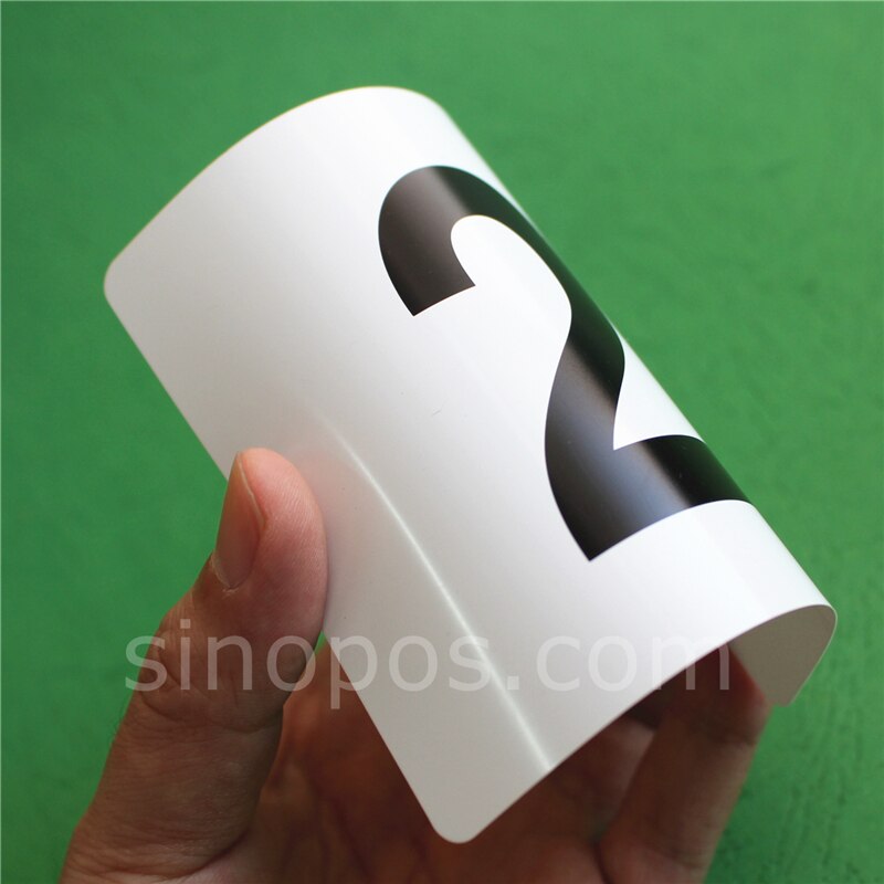Plast nummerkort 4 ", vinyl bord nummer kort tryckt restaurang bankett skrivbord display plats skylt kläder storlek markör pvc tag