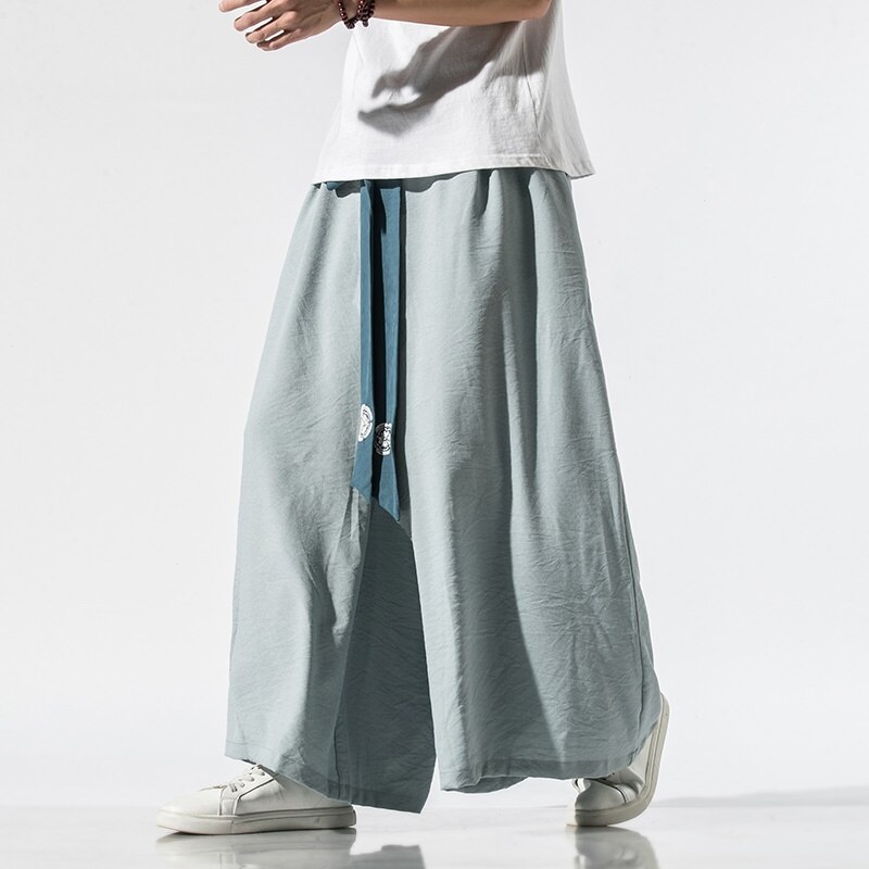 Pantalones de Kimono para hombre, ropa de calle asiática, estilo Oriental, tienda china en línea, 10633