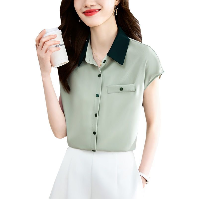 Shirts & Blouses Voor Vrouwen Knoopsluiting Mouwloze Zomer Losse Vrouw Top Chiffon Jeugdige Elegante Moderne Lange Eenvoudige Stijlvolle