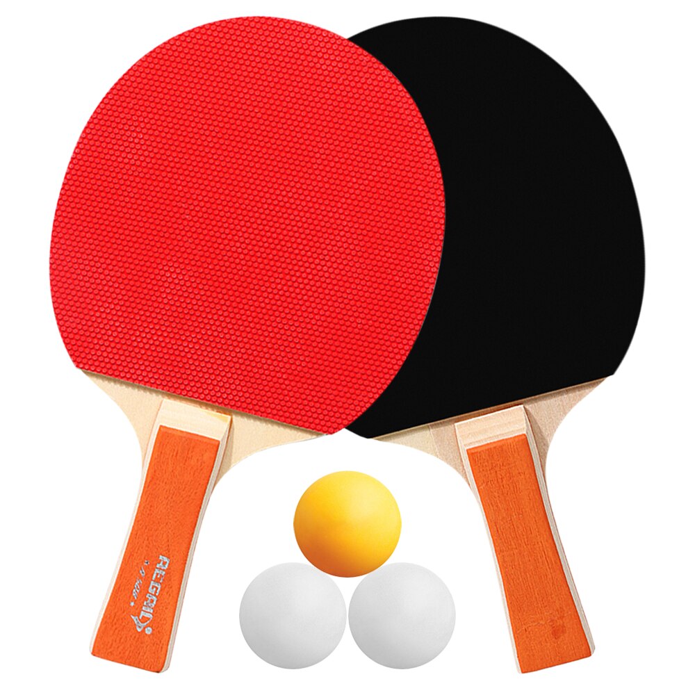 Pingpongbatjes, tafeltennisbatjes, 2 pingpongbats met lange steel, pingpongracketset, racketbundelset met 3 ballen: Oranje