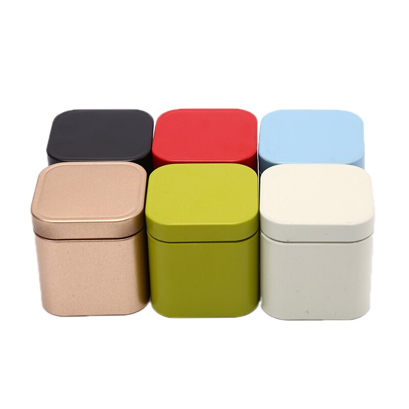 Tea Cans Square Metal Packaging Storage Box Case Small Tin Jars Food Chocolate Candy Sealed Boxes Party Box