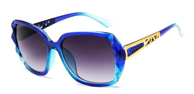 Dcm overdimensionerede firkantede solbriller kvinder sommer gradient stor stil klassiske sol solbriller  uv400: C2 blå