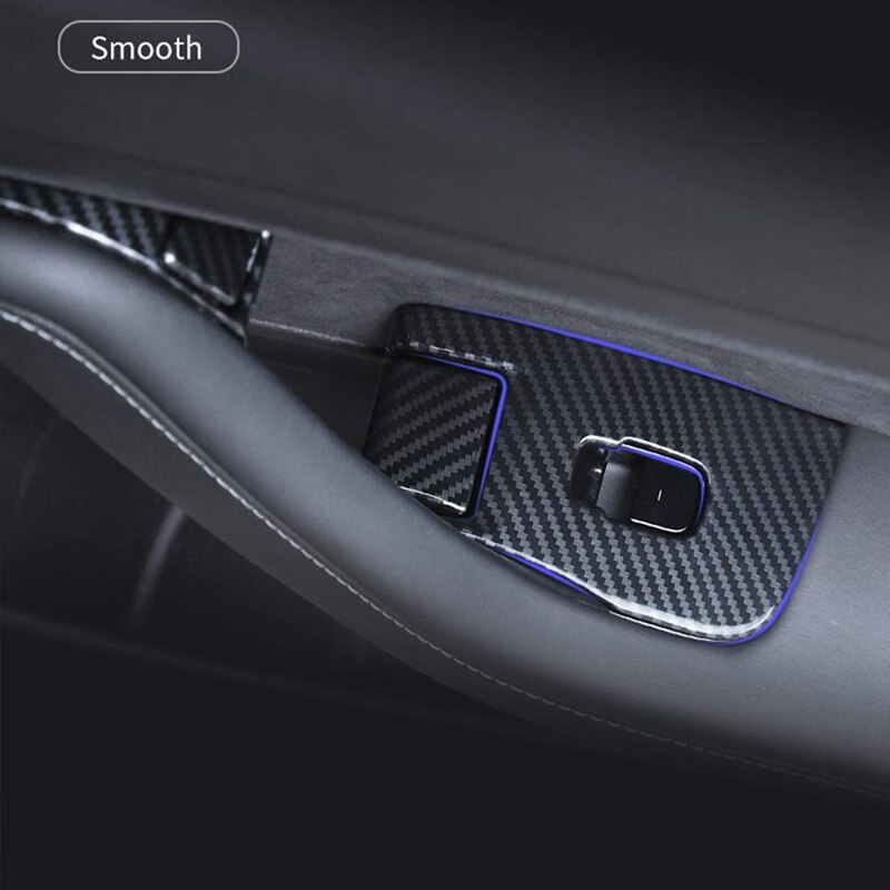 for Tesla Model Y Carbon Fiber Car Interior Window Lift Switch Button Panel Cover Frame Trim Car Accessories