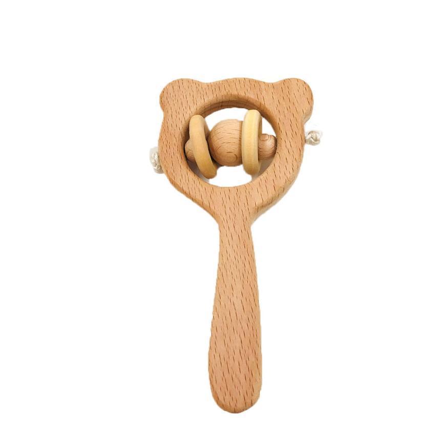 Houten stok 4 wind Suzuki Elm natuurlijke rammelaar tanden baby care kauwgom: B