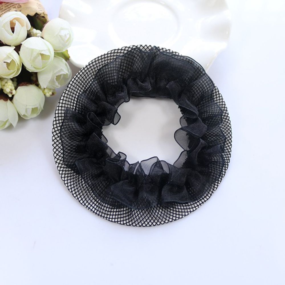 Cute Girls' Flower Bun Hair Nets for Dancers Kids' Bun Net Bun Cover Hair Accessories Dancewear Hair Styling Accessory: black
