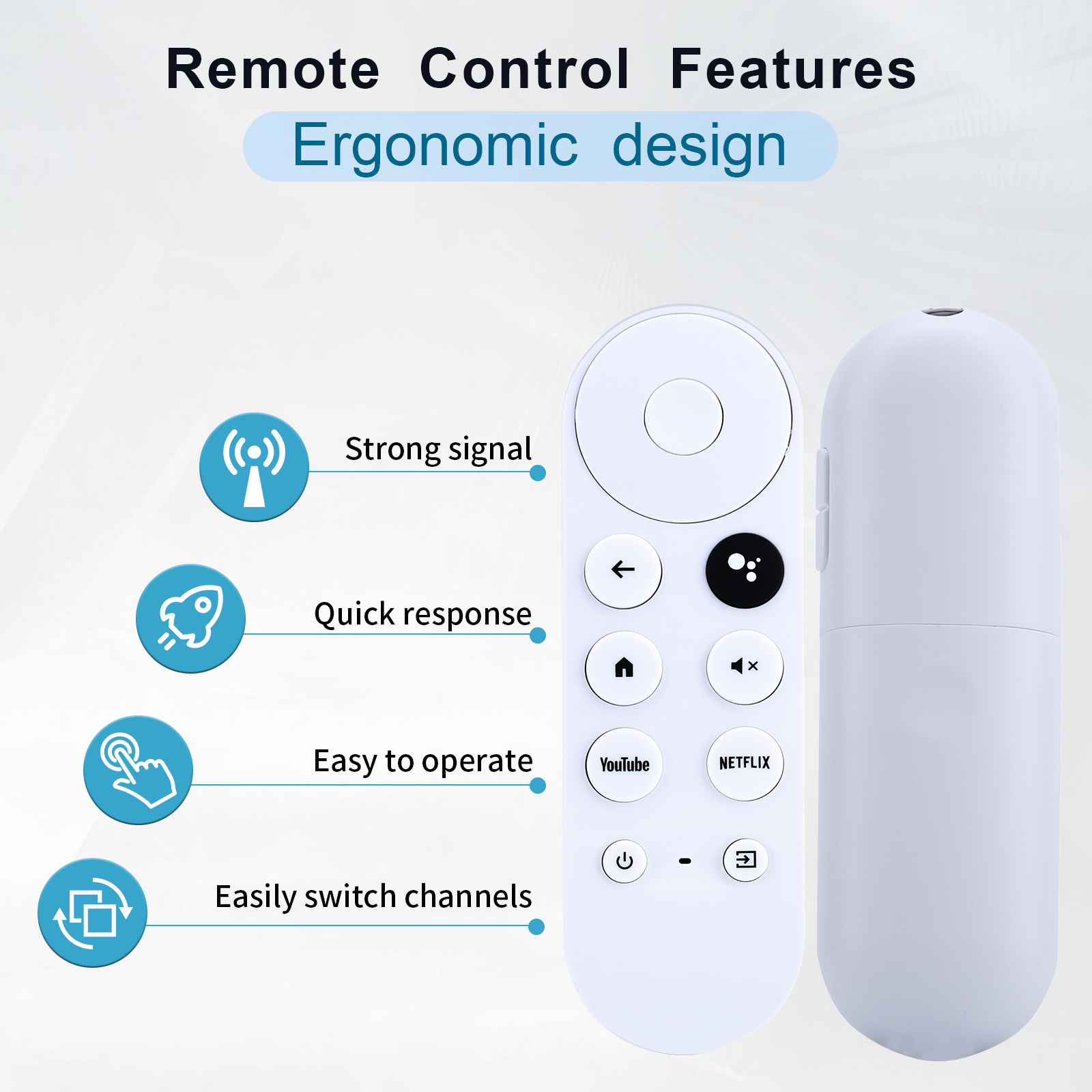 Ersatz für Google-Chromecast-Fernbedienung, für Chromecast mit Google TV Fernbedienung und Google TV Stromer