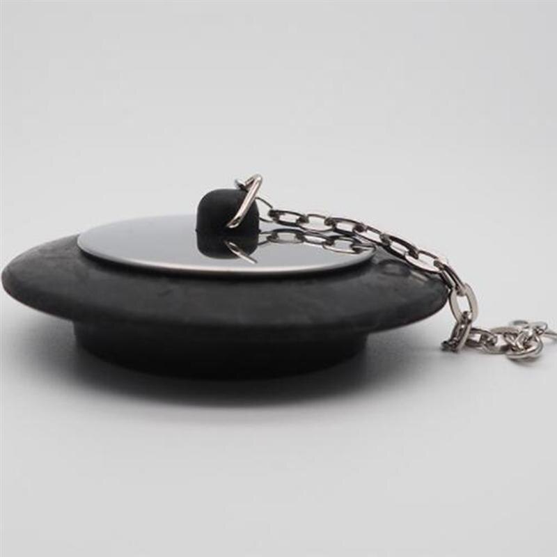 Gummi choke badkars avloppspropp med kedja badplugg avloppsbadkar propp för hem och hotell badrum badkar rostfritt stål