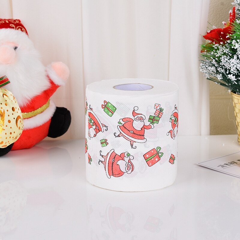 2 Lagen 10 Rolls Vrolijk Kerstfeest Hand Roll Papier Santa Afdrukken Papierrol