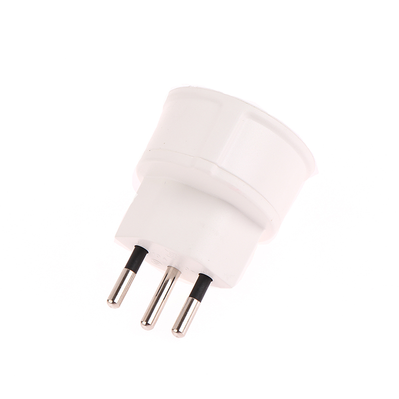 1pc europæiske frankrig til schweiziske stik rejseadapter 3 -benet stik 10a 250v strømstik eu til schweiz elektrisk stikkontakt: Hvid