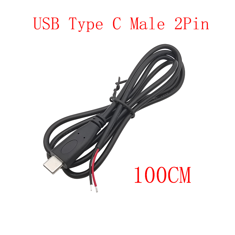 Cable de fuente de alimentación USB tipo C, adaptador de conector de enchufe macho y hembra de 2/4 pines para Cables de carga de datos, reparación de Cables DIY: Plata / 10-19 Unids