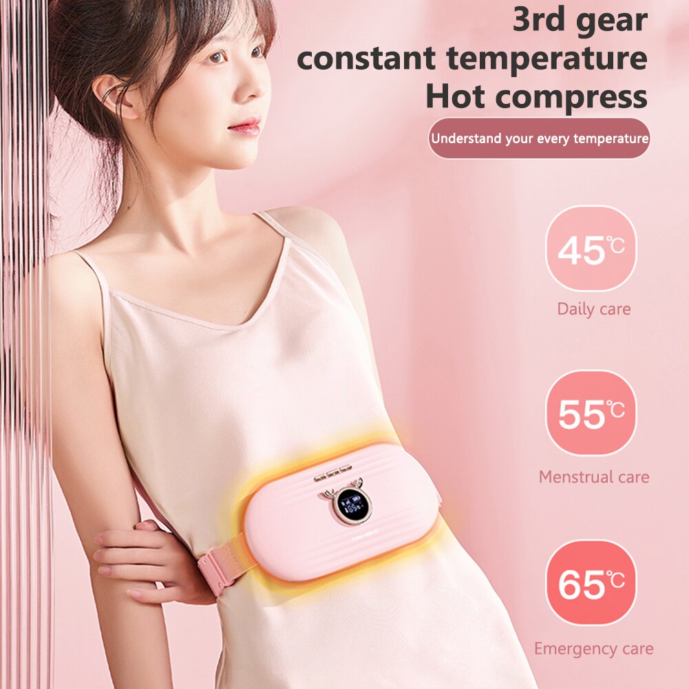 Relieve Menstrual Pain Abdominal Heating Massage Warm Palace Belt Massager Electric Heating Uterus Acupoints Vibrating Massage