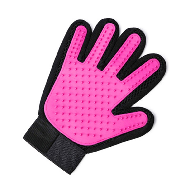Gummi Handschuh für Kämmen Tiere Handschuh Silikon Haustier Katzen Haar Pinsel Kamm Reinigung Entfernung Haarbürste für Hunde CatsTake Schlecht Handschuh: Rosa R