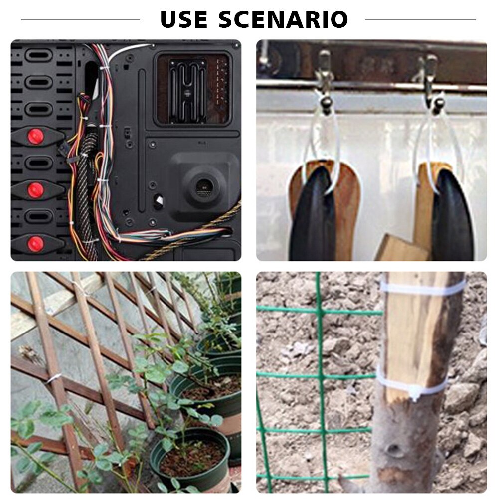 10pcs Restraint Disposable Double Zip Tie Home Flex Self Locking Ultra Toughness Cable Ties Nylon Outdoor Sports Accessories